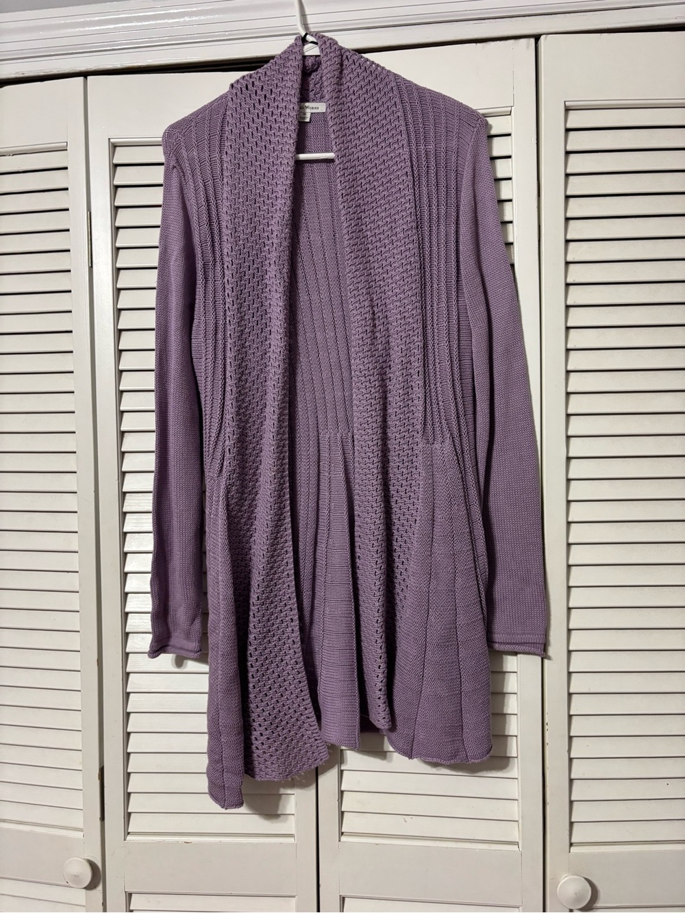 Studio Works Lavender Knit Open-Front Cardigan